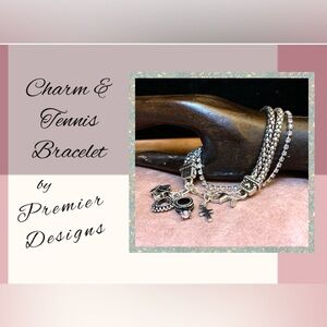 Silver Charm & Tennis Braceletz
